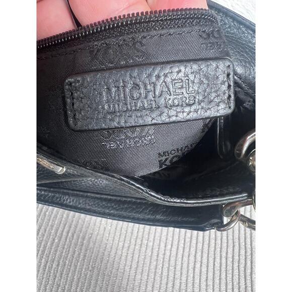 Michael Michael Kors Crossbody Bag Womens Small Black Pebbled Leather Chain - Picture 8 of 16